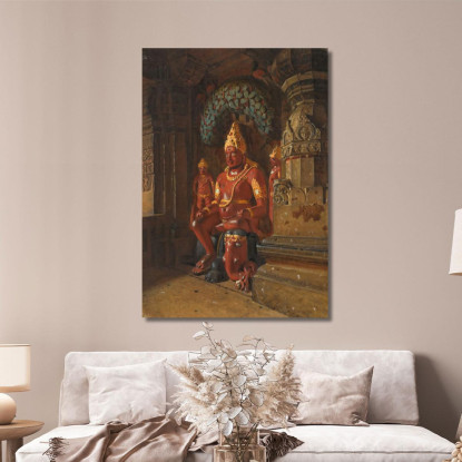 Statua Di Vishnu Al Tempio Di Indra A Ellora Vasily Vereshchagin vvr51 quadro stampato su tela