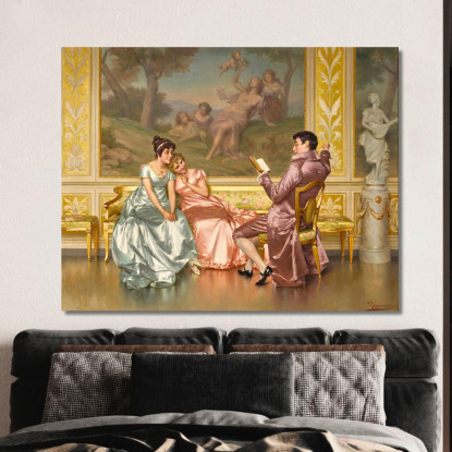 La Lettura Della Poesia 2 Vittorio Reggianini vrg21 quadro stampato su tela
