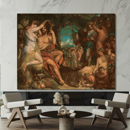 Una Festa Baccanale William Etty wet1 quadro stampato su tela