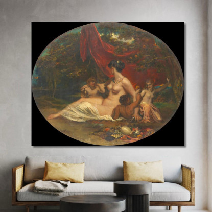 Allegoria William Etty wet4 quadro stampato su tela