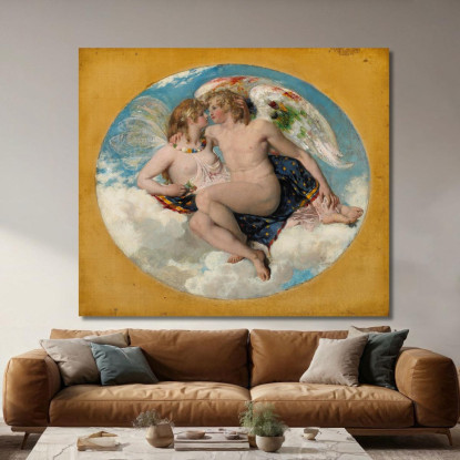 Amore E Psiche William Etty wet5 quadro stampato su tela