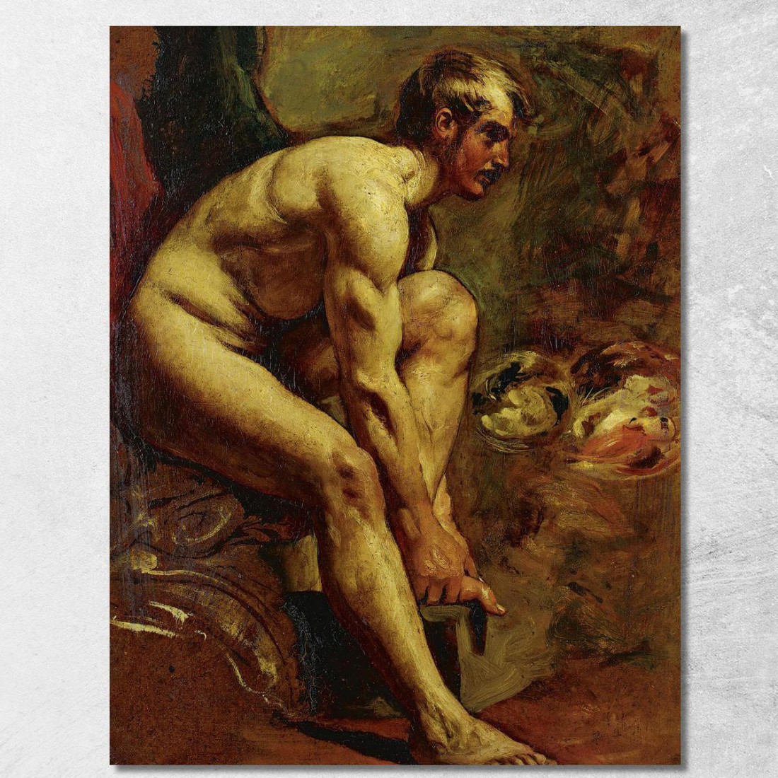 Nudo Maschile 2 William Etty wet9 quadro stampato su tela Nudo Maschile 2 William Etty wet9 quadro stampato su tela