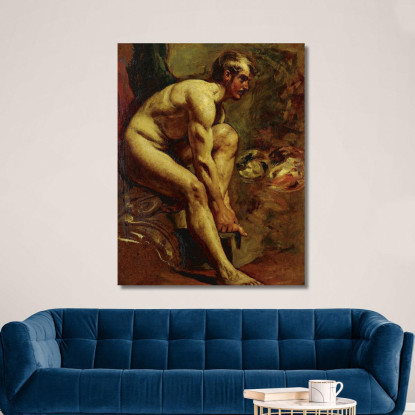 Nudo Maschile 2 William Etty wet9 quadro stampato su tela