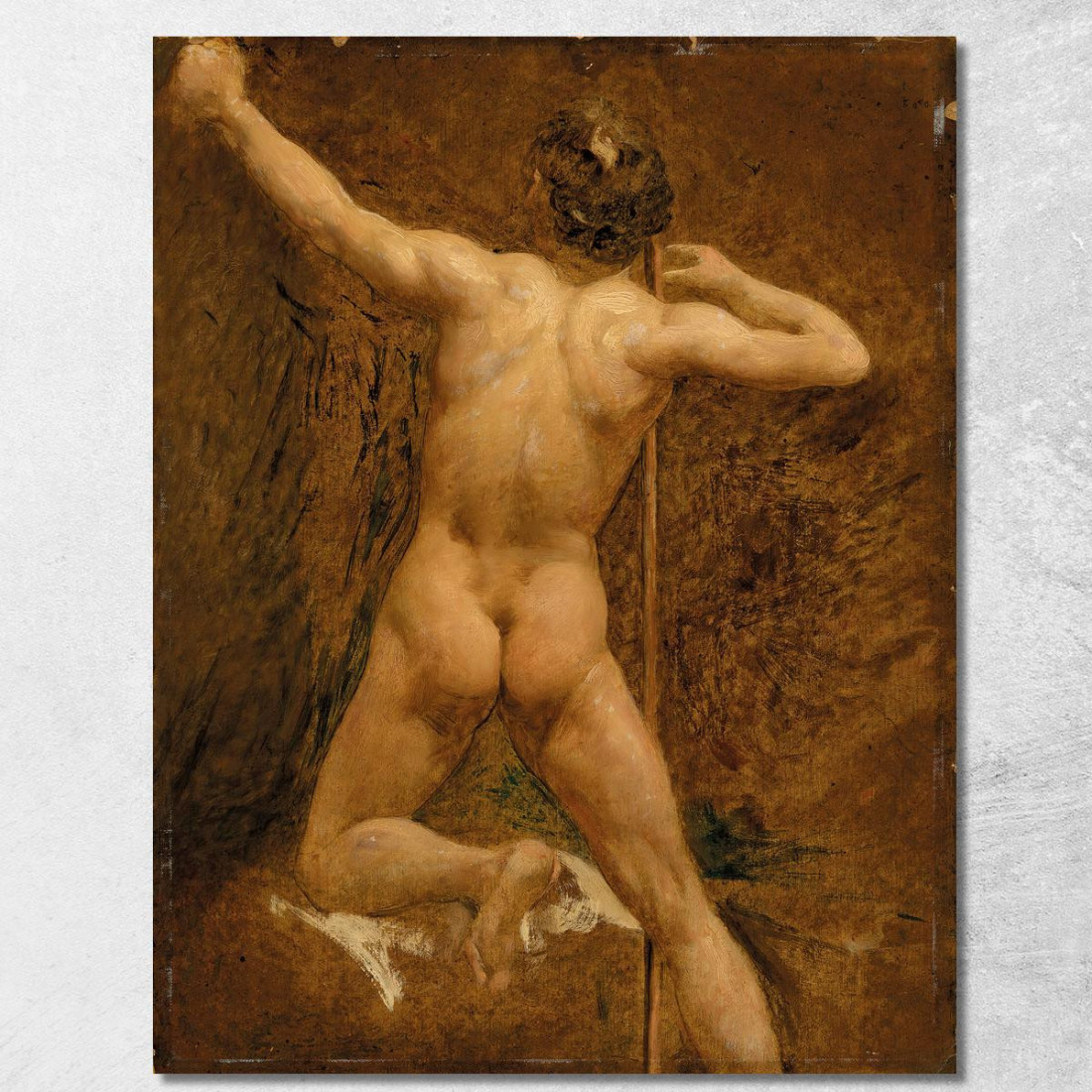 Nudo Maschile William Etty wet12 quadro stampato su tela