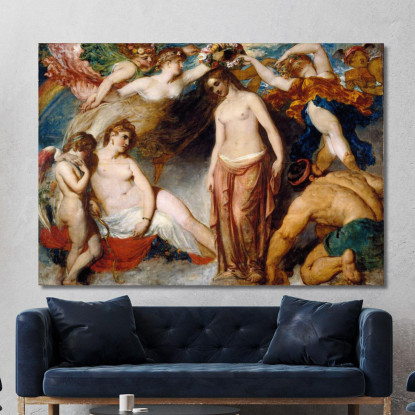 Pandora Incoronata Dalle Stagioni William Etty wet16 quadro stampato su tela