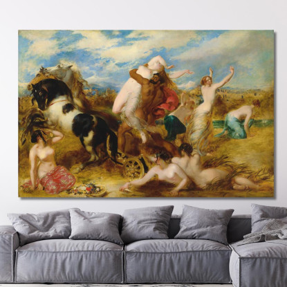 Plutone Rapisce Proserpina William Etty wet18 quadro stampato su tela