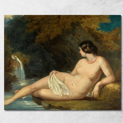 Nudo Femminile Sdraiato Vicino A Una Cascata William Etty wet21 quadro stampato su tela