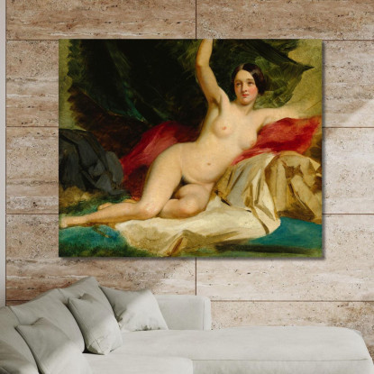 Nudo Femminile Sdraiato William Etty wet22 quadro stampato su tela