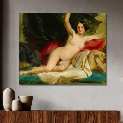 Nudo Femminile Sdraiato William Etty wet22 quadro stampato su tela