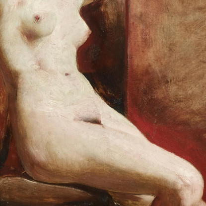 Nudo Accademico Seduto William Etty wet25 quadro stampato su tela