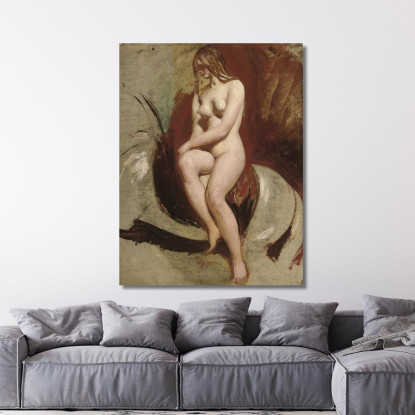 Nudo Femminile Seduto 2 William Etty wet26 quadro stampato su tela