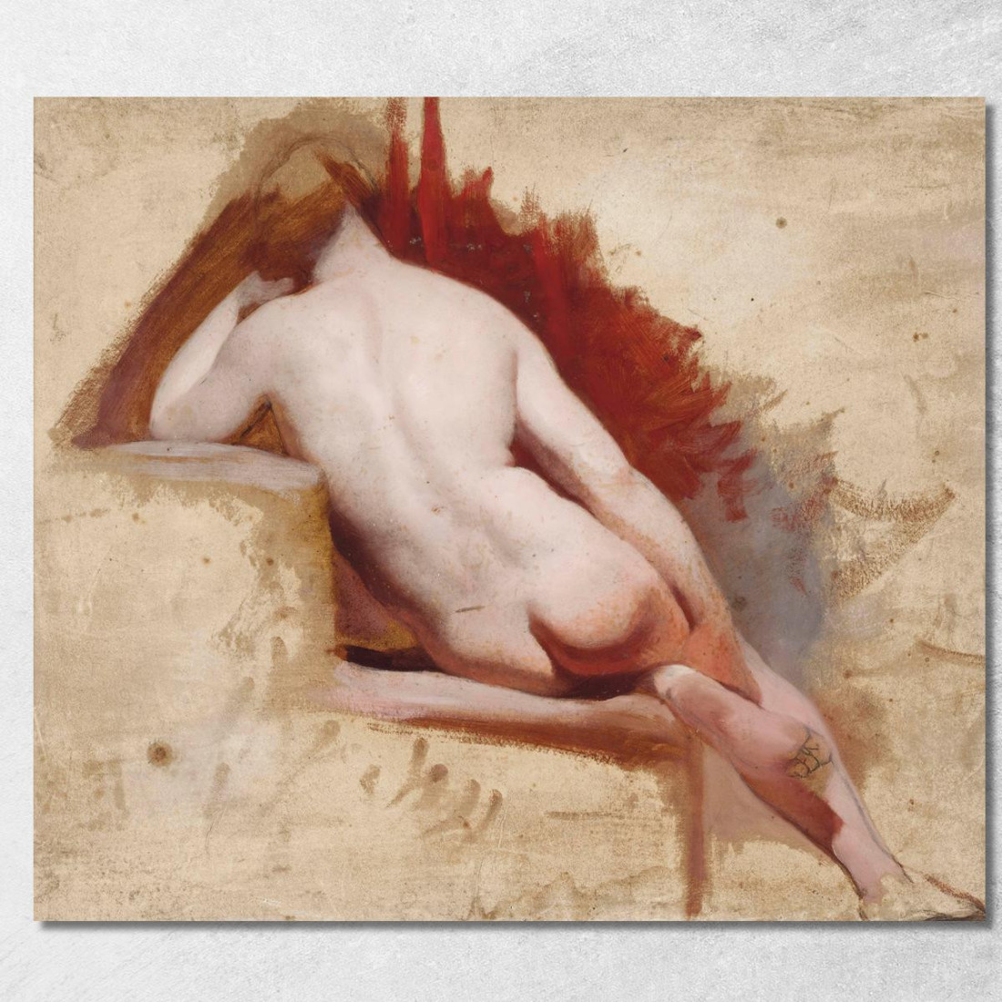 Studio Di Nudo Femminile Seduto William Etty wet27 quadro stampato su tela Studio Di Nudo Femminile Seduto William Etty wet27 quadro stampato su tela