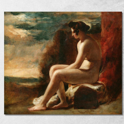 Nudo Seduto In Un Paesaggio William Etty wet29 quadro stampato su tela