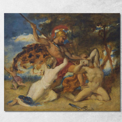 Studio Per La Combattente Che Supplica Per I Vinti William Etty wet36 quadro stampato su tela