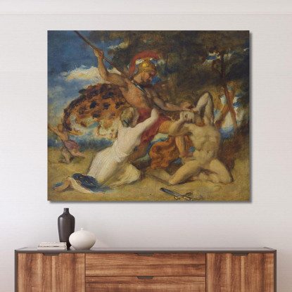 Studio Per La Combattente Che Supplica Per I Vinti William Etty wet36 quadro stampato su tela