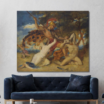 Studio Per La Combattente Che Supplica Per I Vinti William Etty wet36 quadro stampato su tela