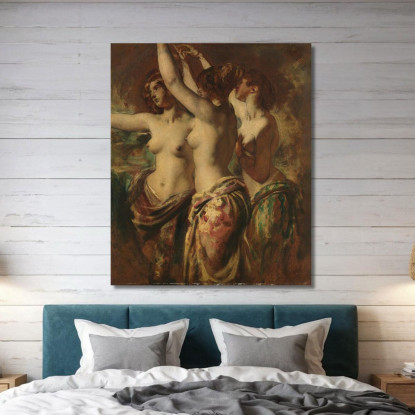 Le Tre Grazie William Etty wet43 quadro stampato su tela