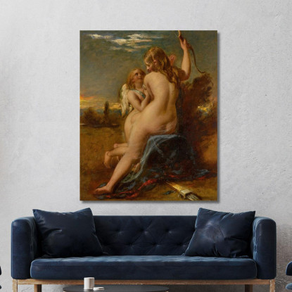 Venere Libera Cupido Dal Suo Arco William Etty wet46 quadro stampato su tela