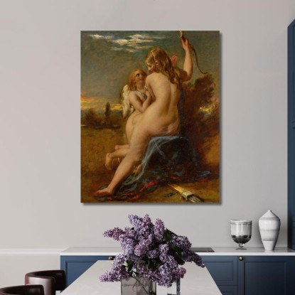 Venere Libera Cupido Dal Suo Arco William Etty wet46 quadro stampato su tela