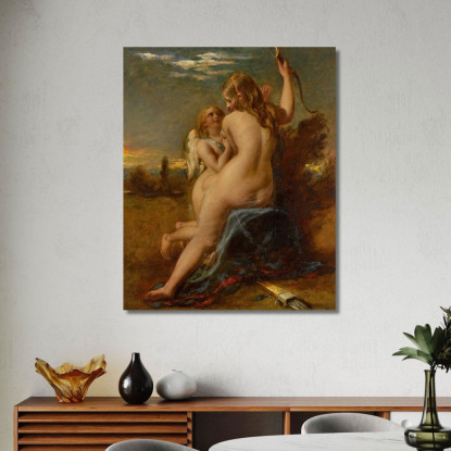 Venere Libera Cupido Dal Suo Arco William Etty wet46 quadro stampato su tela