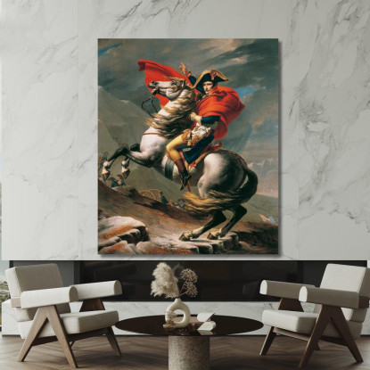 Napoleone Attraversa Le Alpi Jacques Louis David jld20 quadro stampato su tela