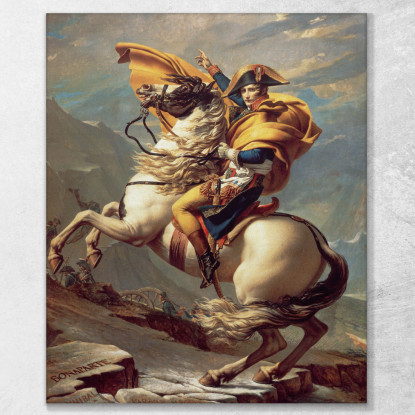 Napoleone Attraversa Le Alpi Jacques Louis David jld21 quadro stampato su tela