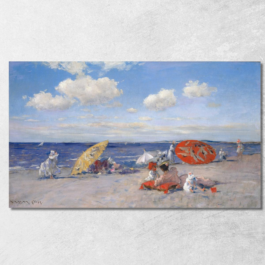 In Riva Al Mare William Merritt Chase wmc8 quadro stampato su tela