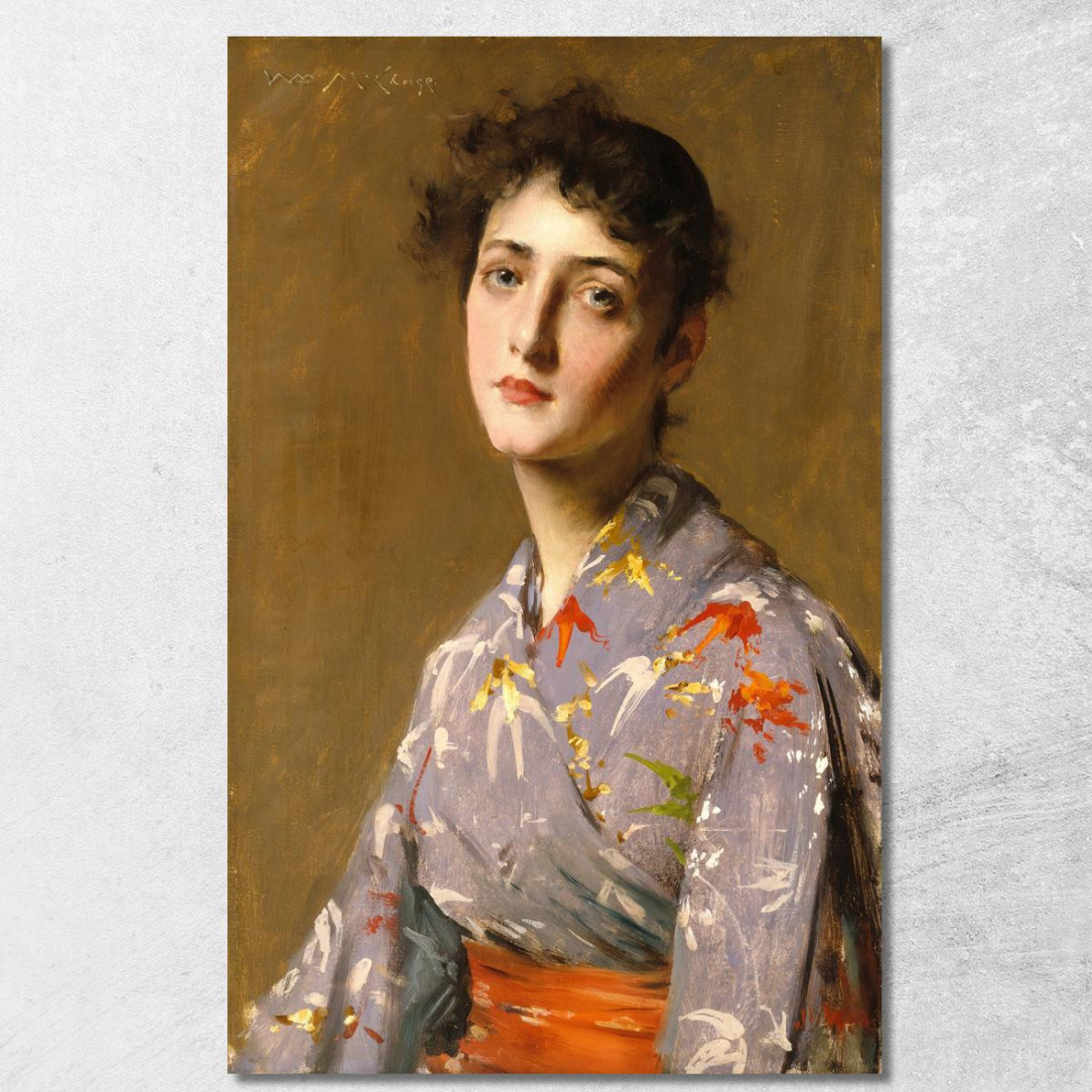 Ragazza In Costume Giapponese William Merritt Chase wmc22 quadro stampato su tela Ragazza In Costume Giapponese William Merritt Chase wmc22 quadro stampato su tela