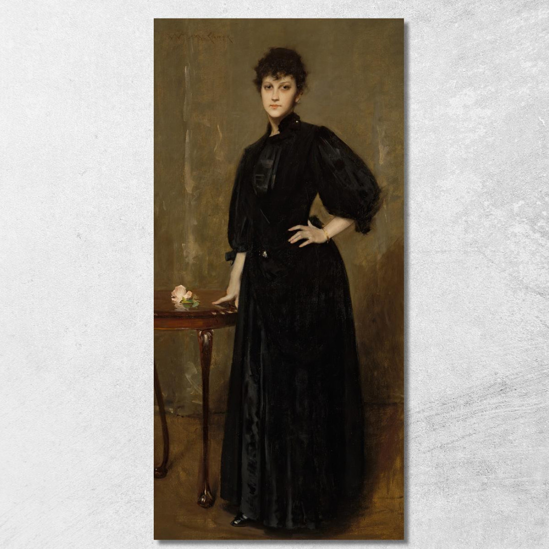 Signora In Nero William Merritt Chase wmc34 quadro stampato su tela