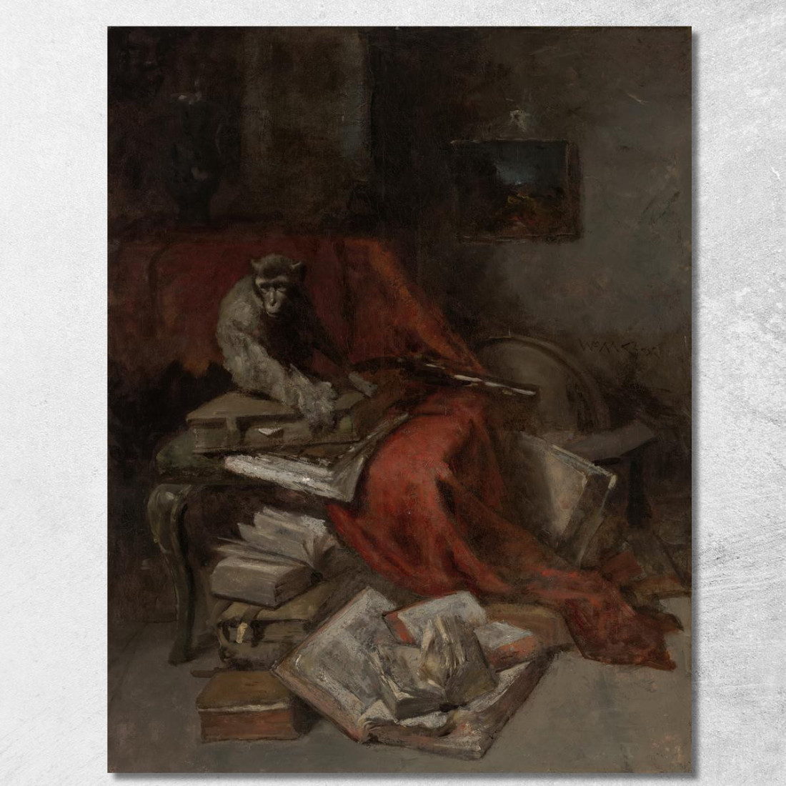 Scimmia Con La Letteratura William Merritt Chase wmc39 quadro stampato su tela Scimmia Con La Letteratura William Merritt Chase wmc39 quadro stampato su tela