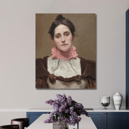 La Signora William Merritt Chase William Merritt Chase wmc45 quadro stampato su tela