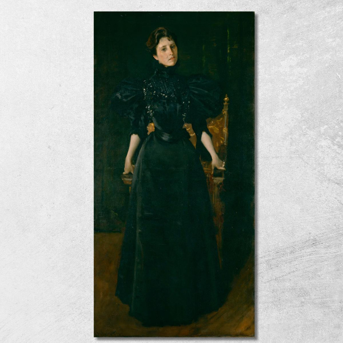 Ritratto Di Una Signora In Nero William Merritt Chase wmc54 quadro stampato su tela Ritratto Di Una Signora In Nero William Merritt Chase wmc54 quadro stampato su tela