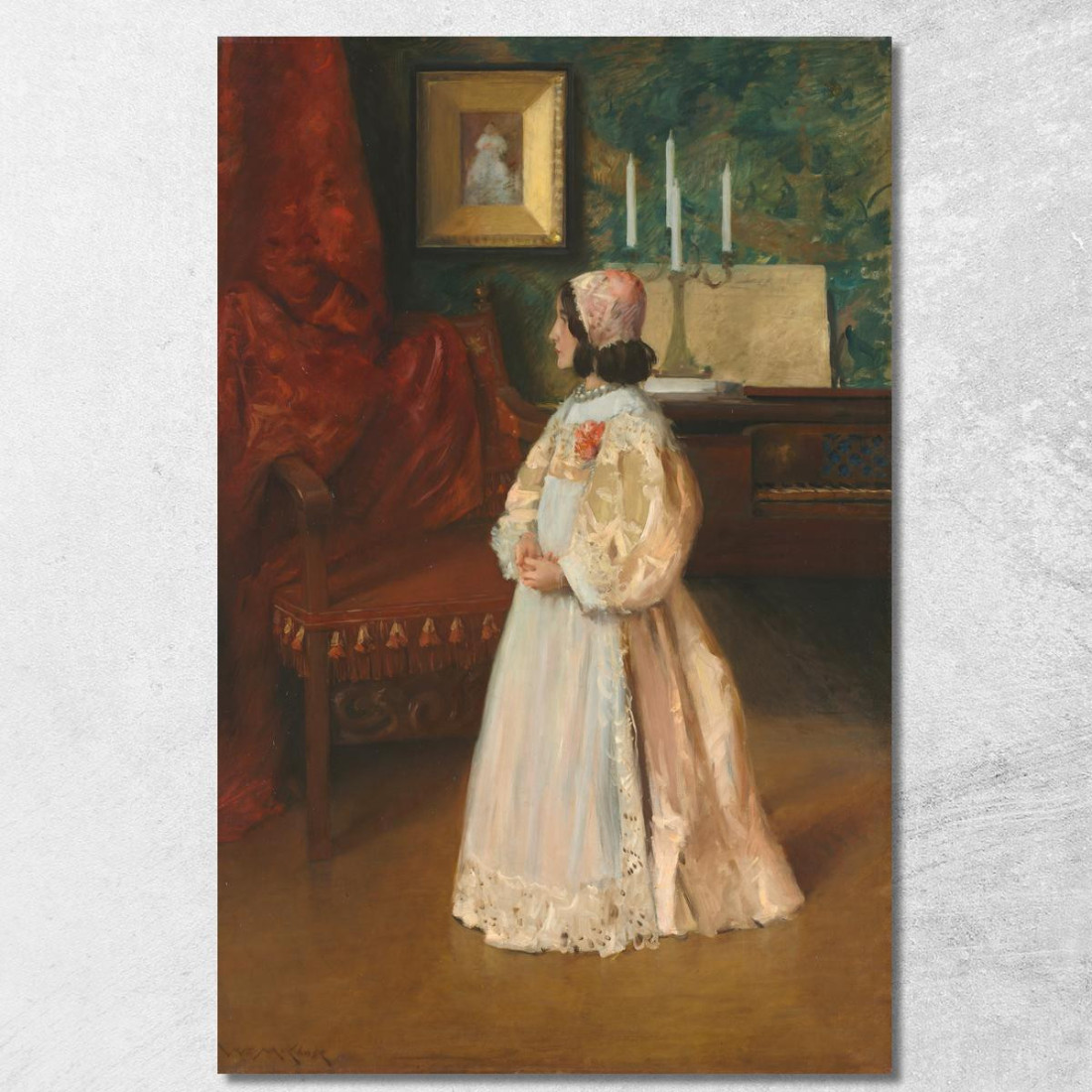 Ritratto Di Mia Figlia Alice William Merritt Chase wmc62 quadro stampato su tela Ritratto Di Mia Figlia Alice William Merritt Chase wmc62 quadro stampato su tela