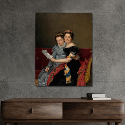 Ritratto Delle Sorelle Zenaide E Carlotta Bonaparte Jacques Louis David jld29 quadro stampato su tela