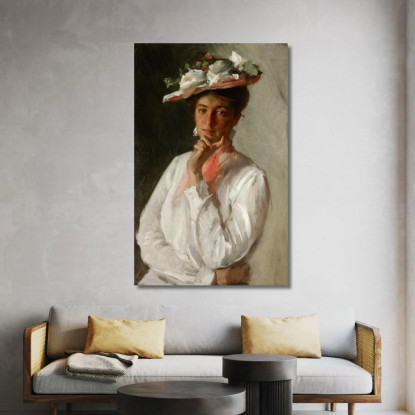 Donna In Bianco William Merritt Chase wmc112 quadro stampato su tela
