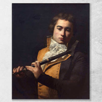 Ritratto Del Flautista François Devienne Jacques Louis David jld53 quadro stampato su tela