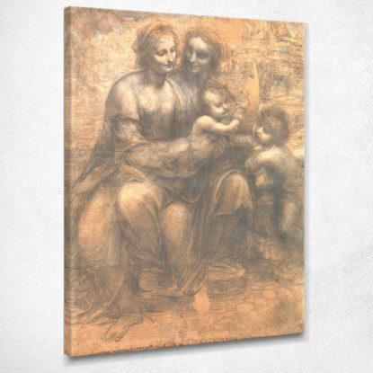 La Vergine E Il Bambino Con Sant'Anna E San Giovanni Leonardo Da Vinci ldv1 quadro stampato su tela