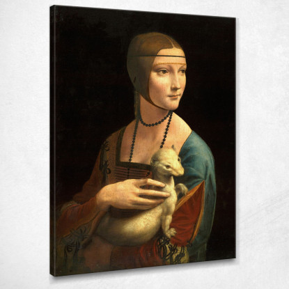 Dama Con L'Ermellino Leonardo Da Vinci ldv11 quadro stampato su tela