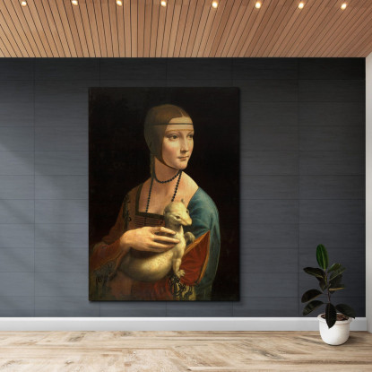 Dama Con L'Ermellino Leonardo Da Vinci ldv11 quadro stampato su tela