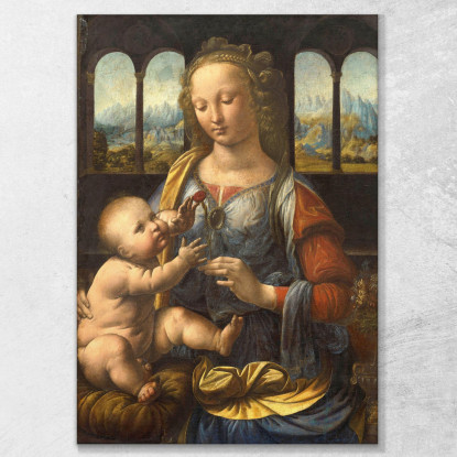 Madonna Della Melagrana Leonardo Da Vinci ldv13 quadro stampato su tela