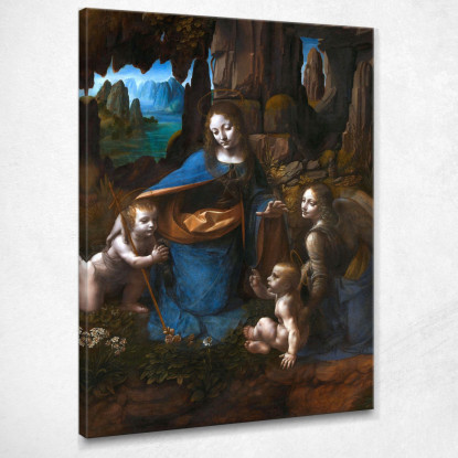 Vergine Delle Rocce Leonardo Da Vinci ldv18 quadro stampato su tela