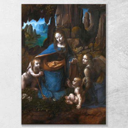 Vergine Delle Rocce Leonardo Da Vinci ldv18 quadro stampato su tela