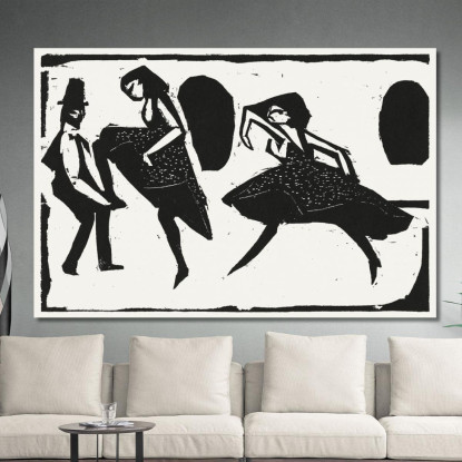 Danza Acrobatica 1911 Ernst Ludwig Kirchner elk1 quadro stampato su tela