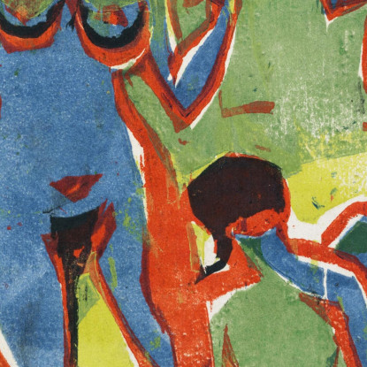 Donne Al Bagno Moritzburg 1910 Di Ernst Ludwig Kirchner elk8 quadro stampato su tela