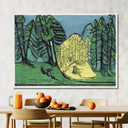 Cimitero Nella Foresta 1933 Ernst Ludwig Kirchner elk14 quadro stampato su tela