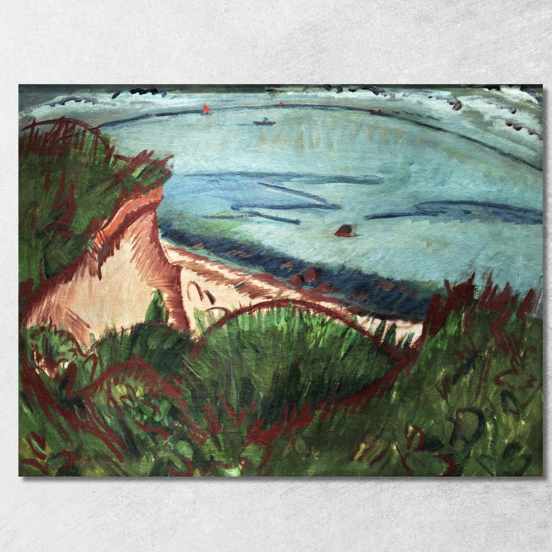 Paesaggio Costiero Su Fehmarn Ca1913 Ernst Ludwig Kirchner elk15 quadro stampato su tela Paesaggio Costiero Su Fehmarn Ca1913 Ernst Ludwig Kirchner elk15 quadro stampato su tela