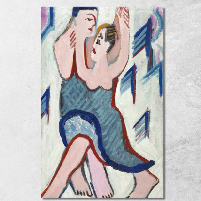 Coppia Danzante Nella Neve Al Contrario Ernst Ludwig Kirchner elk26 quadro stampato su tela