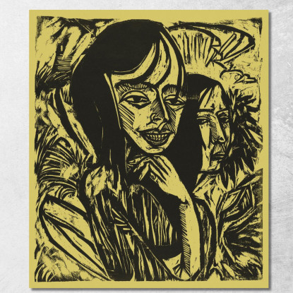 Ragazze Di Fehmarn 1913 Ernst Ludwig Kirchner elk52 quadro stampato su tela