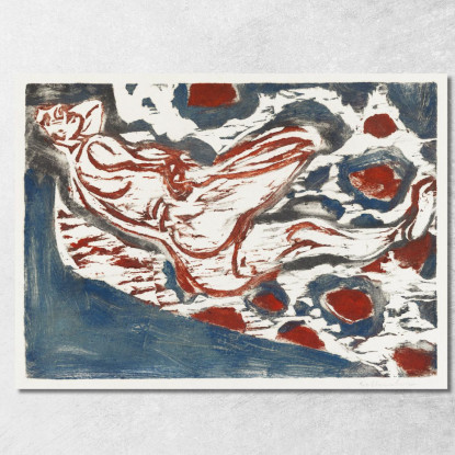 Nudo Disteso Nudo Disteso 1907 Ernst Ludwig Kirchner elk72 quadro stampato su tela