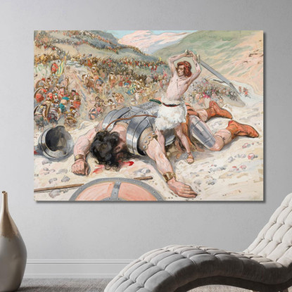 Davide Taglia La Testa A Golia James Tissot jts17 quadro stampato su tela